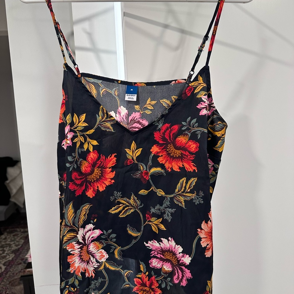 Floral Spaghetti Strap Tank